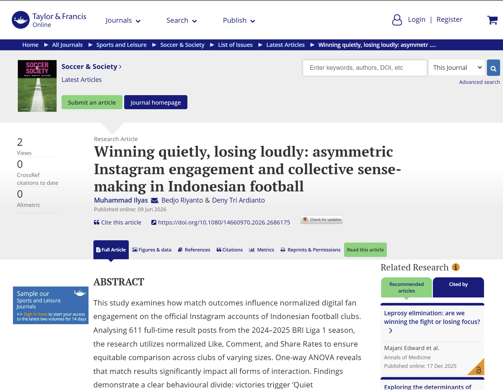 Digital Fan Behavior Journal Cover